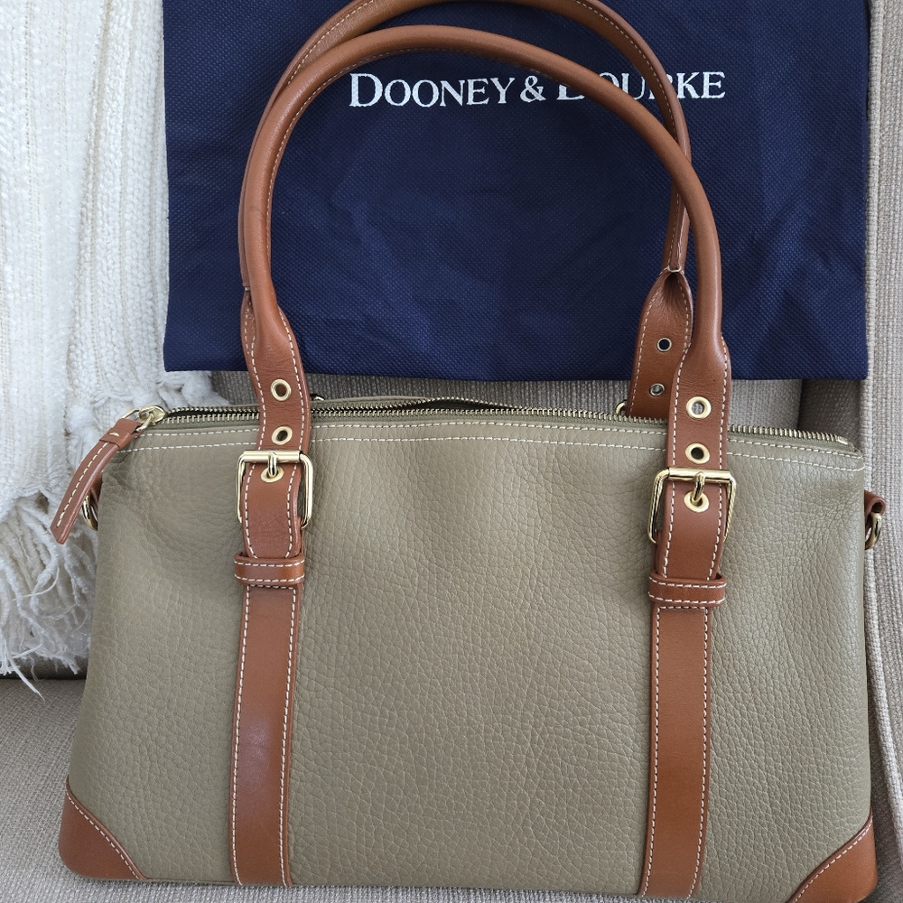DOONEY & BOURKE NWOT PEBBLE LEATHER SATCHEL w/ coin purse - Picture 5 of 10